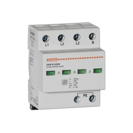 Lovato Single Phase Surge Protector, 50kA, DIN Rail Mount - SA0B4PA320R product image
