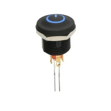 APEM IX Series Illuminated Illuminated Push Button Switch, Momentary, Panel Mount, 12mm Cutout, NC/NO, Blue LED, 28V - IXP5W02BRXN9 product image