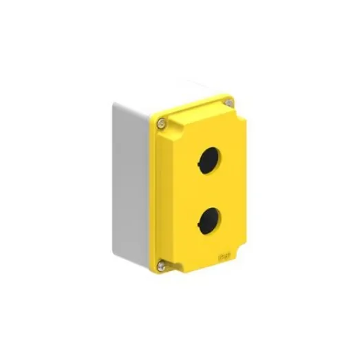 Lovato Yellow Plastic LPZM Empty Control Station - 2 Hole 22.5mm Diameter - LPZM2A5 product image