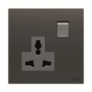 ABB Black 1 Gang Plug Socket, 1 Pole, 13A, BS, Indoor Use - 2CLA623919N1501 product image