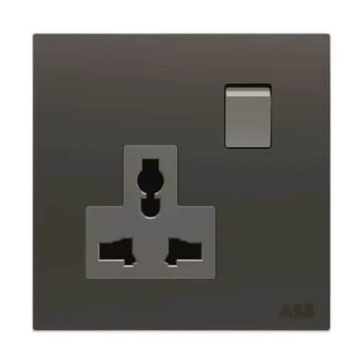 ABB Black 1 Gang Plug Socket, 1 Pole, 13A, BS, Indoor Use - 2CLA623919N1501 product image