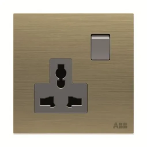 ABB Gold 1 Gang Plug Socket, 1 Pole, 13A, BS, Outdoor Use - 2CLA623919N1601 product image