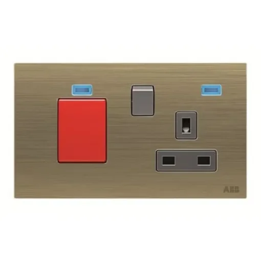 ABB Gold 1 Gang Plug Socket, 2 Poles, 13A, BS, Outdoor Use - 2CLA643749N1601 product image