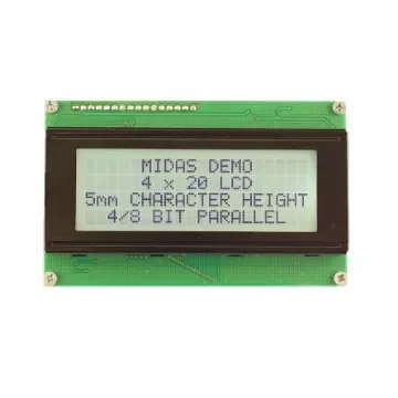 Midas MC42005A6W-FPTLWI-V2 Alphanumeric LCD Alphanumeric Display, 4 Rows by 20 Characters product image
