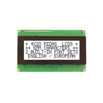 Midas MC42005A6WK-FPTLW-V2 Alphanumeric LCD Alphanumeric Display, 4 Rows by 20 Characters product image