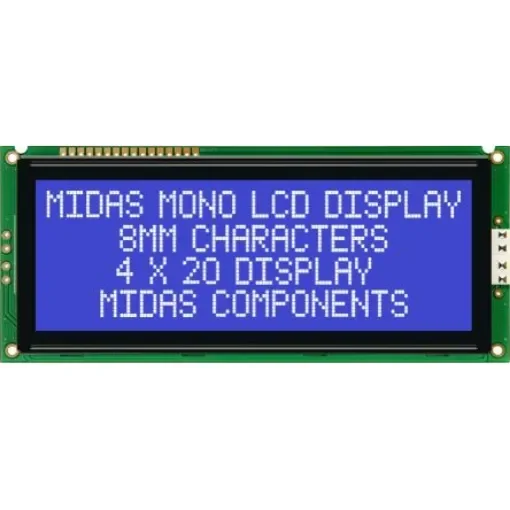 Midas MC42008A6W-BNMLW Alphanumeric LCD Alphanumeric Display, 4 Rows by 20 Characters product image