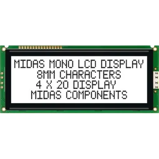 Midas MC42008A6W-FPTLW Alphanumeric LCD Alphanumeric Display, 4 Rows by 20 Characters product image