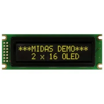 Midas Yellow OLED Display COB Parallel Interface - MCOB21605C1V-EYP product image