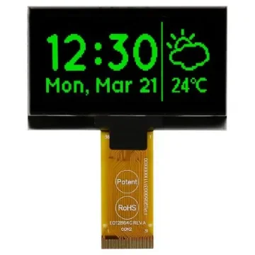 Midas 2.42in Green Passive matrix OLED Display 128 x 64pixels TAB I2C, Parallel, SPI Interface - MCOT128064H1V-GM product image