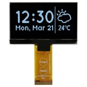 Midas 2.42in White Passive matrix OLED Display 128 x 64pixels TAB I2C, Parallel, SPI Interface - MCOT128064H1V-WM product image