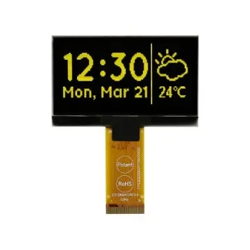 Midas 2.42in Yellow Passive matrix OLED Display 128 x 64pixels TAB I2C, Parallel, SPI Interface - MCOT128064H1V-YM product image