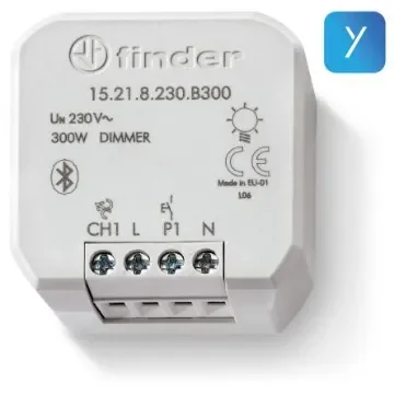 Finder 1 Way 1 Gang Selector Dimmer Switch, 230V ac, 200W - 15.21.8.230.0200 product image