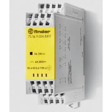 Finder Force Guided Relay, 24V dc Coil Voltage, 6 Pole, 5NO/1NC - 7S.16.9.024.5510 product image