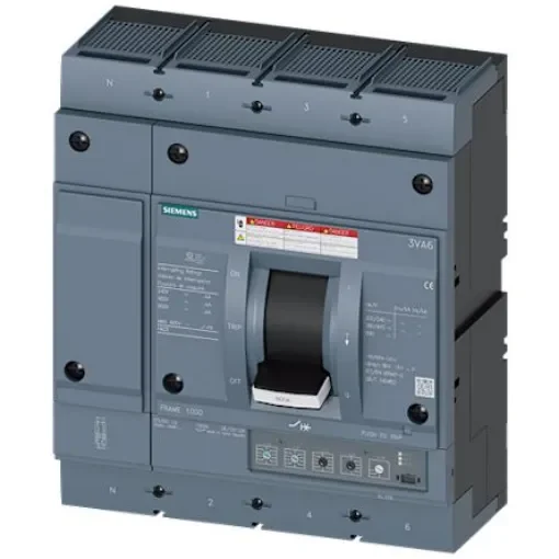Siemens, SENTRON MCCB Molded Case Circuit Breaker 4P 600A, Breaking Capacity 65 kA, Fixed Mount - 3VA6560-6HN46-2AA0 product image