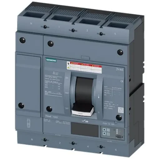 Siemens, SENTRON MCCB Molded Case Circuit Breaker 4P 800A, Breaking Capacity 65 kA, Fixed Mount - 3VA6580-6JP42-0AA0 product image