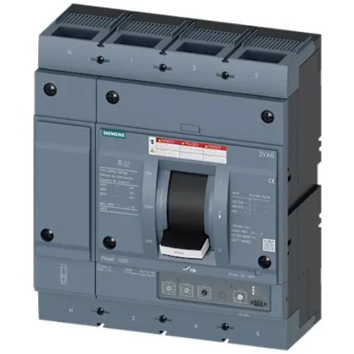Siemens, SENTRON MCCB Molded Case Circuit Breaker 4P 600A, Breaking Capacity 100 kA, Fixed Mount - 3VA6560-7HL42-0AA0 product image