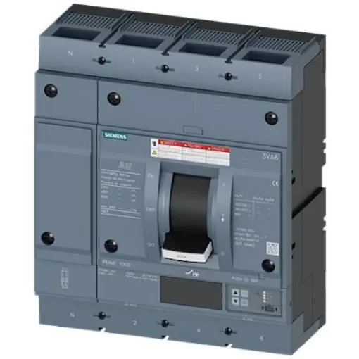 Siemens, SENTRON MCCB Molded Case Circuit Breaker 4P 800A, Breaking Capacity 35 kA, Fixed Mount - 3VA6580-5JQ42-0AA0 product image
