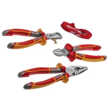 NWS NW784 3-Piece Combination Plier Set, Straight Tip, VDE/1000V, 140 mm Overall - NW784-3K product image