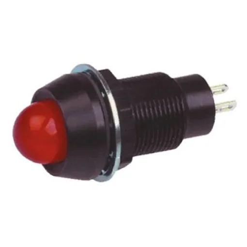 Marl Red Panel Mount Indicator, 5V dc, 12.7mm Mounting Hole Size, Solder Tab Termination, IP67 - 651-105-20 product image