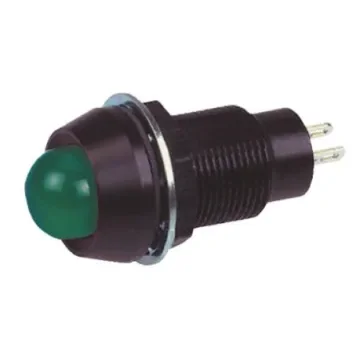Marl Green Panel Mount Indicator, 5V dc, 12.7mm Mounting Hole Size, Solder Tab Termination, IP67 - 651-114-20 product image