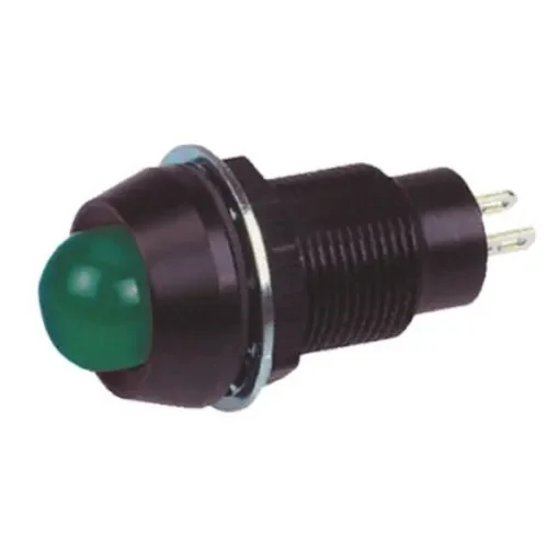 Marl Green Panel Mount Indicator, 5V dc, 12.7mm Mounting Hole Size, Solder Tab Termination, IP67 - 651-114-20 product image