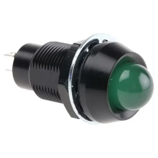 Marl Green Panel Mount Indicator, 230V ac, 12.7mm Mounting Hole Size, Solder Tab Termination, IP67 - 651-114-76 product image