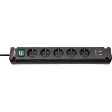 brennenstuhl 3m 5 Socket Type F - German Schuko, USB Extension Lead - 1150660315 product image