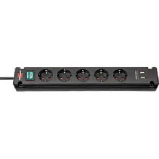 brennenstuhl 3m 5 Socket Type F - German Schuko, USB Extension Lead - 1150660315 product image