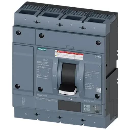 Siemens, SENTRON MCCB Molded Case Circuit Breaker 4P 600A, Breaking Capacity 65 kA, Fixed Mount - 3VA6560-6JT42-0AA0 product image