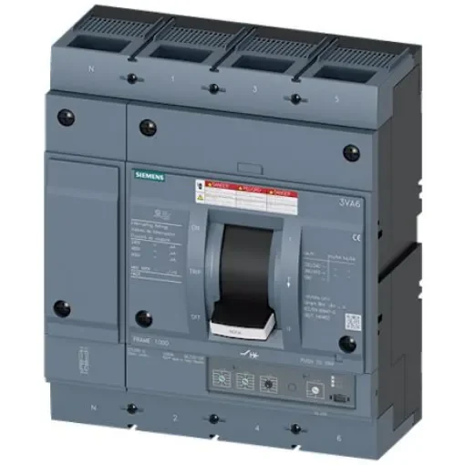 Siemens, SENTRON MCCB Molded Case Circuit Breaker 4P 600A, Breaking Capacity 65 kA, Fixed Mount - 3VA6560-6HL42-2AA0 product image