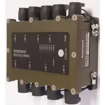 Amphenol Socapex Managed 8 Port Ethernet Switch - KIT RESSCE8MG WITH CABLES product image