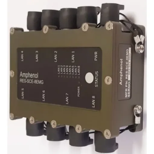 Amphenol Socapex Managed 8 Port Ethernet Switch - KIT RESSCE8MG WITH CABLES product image