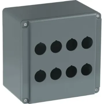 ABB Grey Aluminium Modular Metal Push Button Enclosure - 8 Hole - 1SFA170854R3008 product image