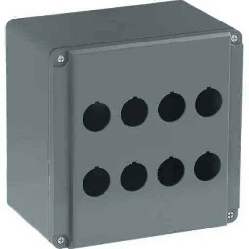 ABB Grey Aluminium Modular Metal Push Button Enclosure - 8 Hole - 1SFA170854R3008 product image