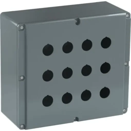 ABB Grey Aluminium Modular Metal Push Button Enclosure - 12 Hole - 1SFA170857R3012 product image