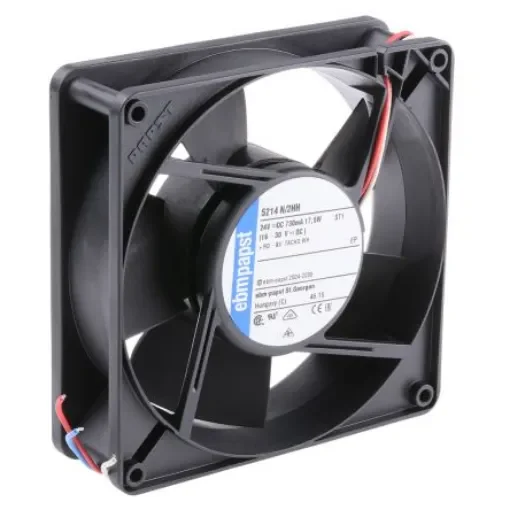 ebm-papst 5200 N Series Axial Fan, 24 V dc, DC Operation, 340m³/h, 17.5W, 730mA Max, 127 x 127 x 38mm - 5214N/2HH product image
