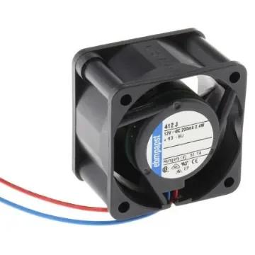 ebm-papst 400 Series Axial Fan, 12 V dc, DC Operation, 19m³/h, 2.4W, 200mA Max, 40 x 40 x 25mm - 412J product image