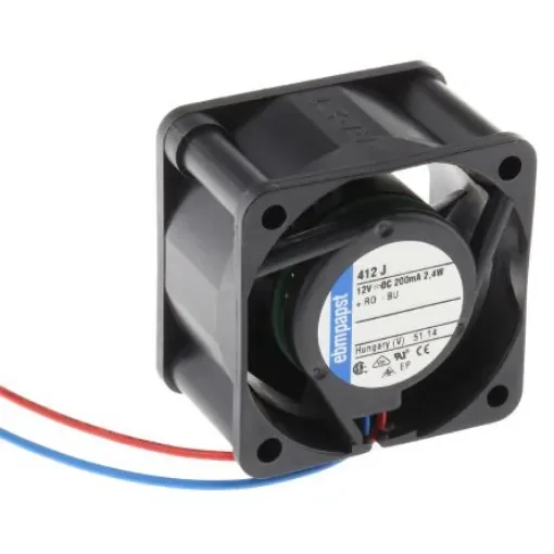 ebm-papst 400 Series Axial Fan, 12 V dc, DC Operation, 19m³/h, 2.4W, 200mA Max, 40 x 40 x 25mm - 412J product image
