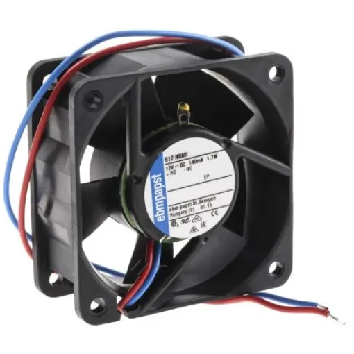 ebm-papst 600 N Series Axial Fan, 12 V dc, DC Operation, 35m³/h, 1.7W, 142mA Max, 60 x 60 x 25mm - 612NGMI product image