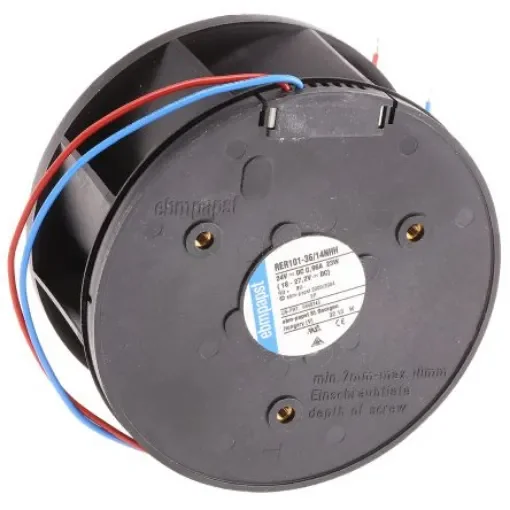 ebm-papst RER 101 N Series Centrifugal Fan, 24 V dc, 190m³/h, DC Operation, 101 x 51.7mm - RER101-36/14NHH product image