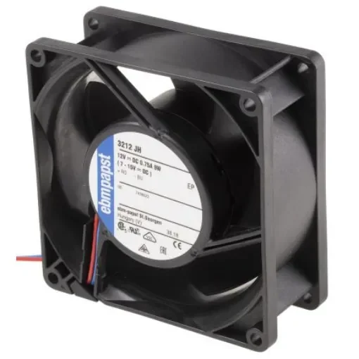ebm-papst 3200 J - S-Force Series Axial Fan, 12 V dc, DC Operation, 146m³/h, 9W, 750mA Max, 92 x 92 x 38mm - 3212JH product image