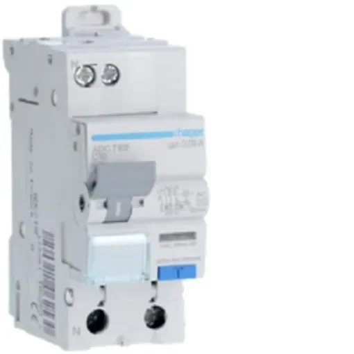 Hager RCBO, 10A Current Rating, 1P Poles, 30mA Trip Sensitivity, Type AC - ADC710F product image