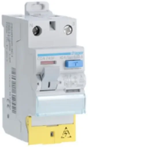 Hager CDA RCD Switch, 40A, 2 Pole, 30mA, Type A, 230V - CDA743F product image