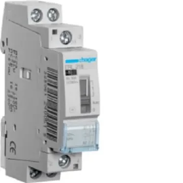 Hager ERL Contactor Relay, 12 V ac Coil, 2-Pole, 16 A, 3 kW, 1NO+1NC - ERL218 product image