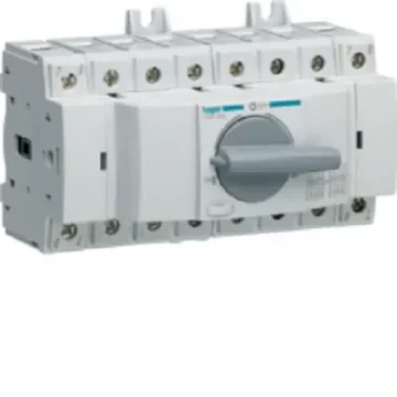 Hager 4P Pole DIN Rail Isolator Switch - 63A Maximum Current, 41kW Power Rating, IP20 - HIM406 product image
