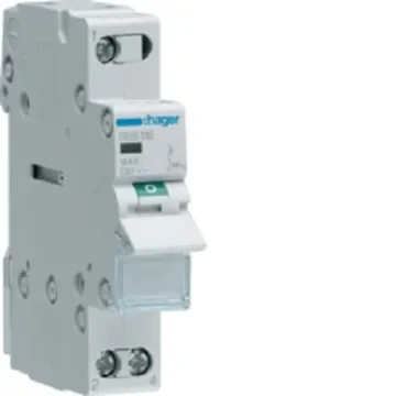 Hager SBB Series Illuminated Modular Switch, NC, DIN Rail, SPST, Orange LED, 440V, IP20 - SBB116 product image