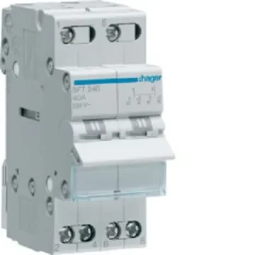 Hager SBN Series Modular Switch, Changeover, DIN Rail, DP3T, 440V, IP20 - SFT240 product image