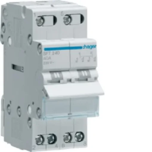 Hager SBN Series Modular Switch, Changeover, DIN Rail, DP3T, 440V, IP20 - SFT240 product image