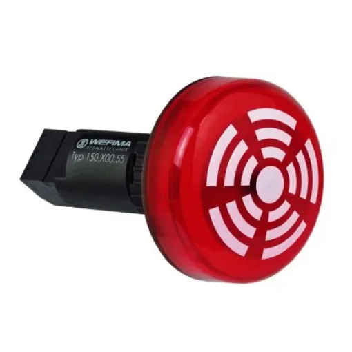 Werma 150 Series Red Continuous lighting Beacon, 115 V, Built-in Mounting, LED Bulb - 150.100.67 product image