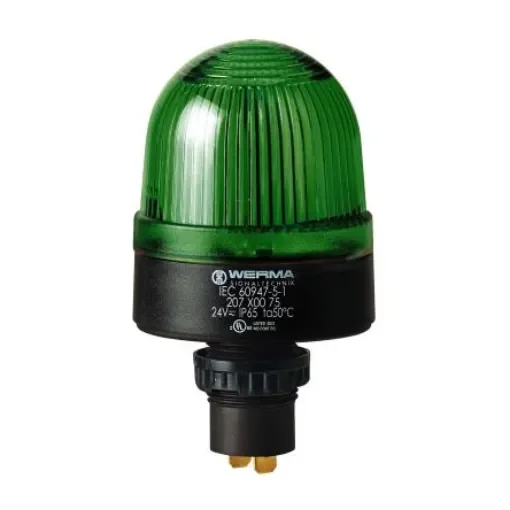 Werma 208 Series Green Flashing Beacon, 24 V, Built-in Mounting, Xenon Bulb - 208.200.55 product image
